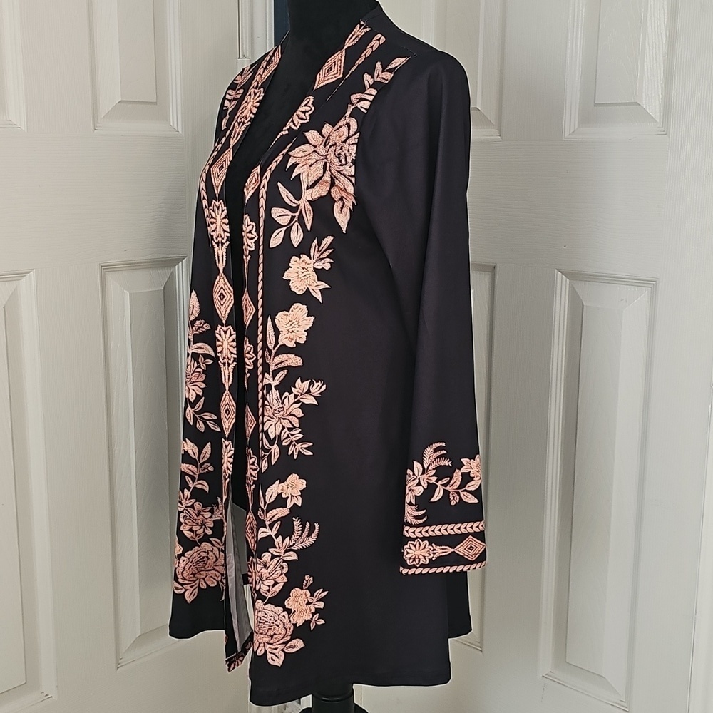 NWOT Zagros Lightweight Retro Long Sleeved Open Paisley Cardigan Small - Picture 6 of 12